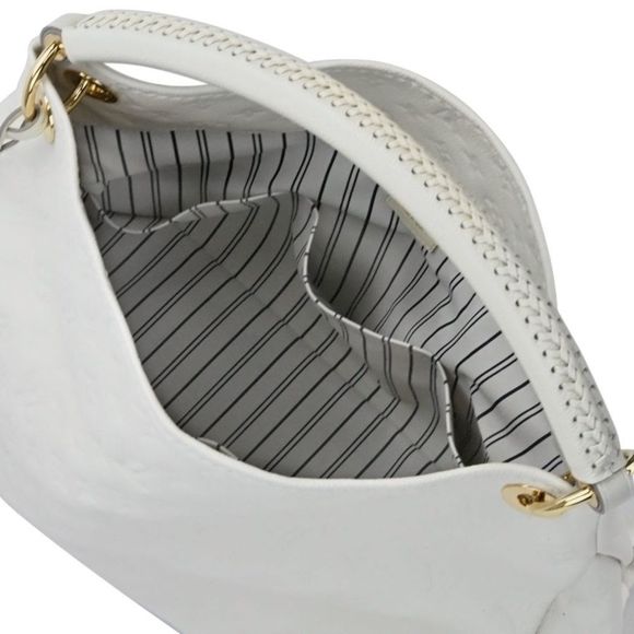 Louis Vuitton Artsy MM Monogram Amplant Neige White Leather Shoulder Bag - Picture 6 of 14
